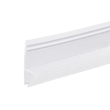 Imagem de METALLIXITY Tira de vedação de porta de vidro (100 cm), trilho de gotejamento (3/10.2 cm) apto para varredura de porta sem moldura tipo H de vidro (1/10.2 cm) - para banheiro, escritório