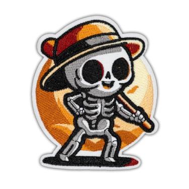 Imagem de Wikineon Esqueleto com patch de taco de beisebol, aplique de ferro em/costurado, remendo de bordado meme engraçado para jaquetas, mochilas, jeans, roupas, chapéus - Patch legal DIY para meninas,