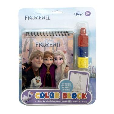 Imagem de Livro DCL Frozen 2 Disney Color Block Acompanha 3 Giz de Cera