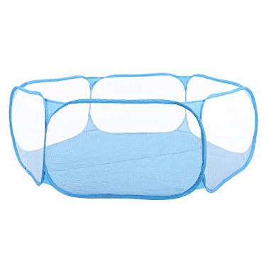 Imagem de Cerca Dobrável para Cães, Cercadinho para Animais de Estimação, Porta para Cães de Estimação, Cerca Dobrável para Animais de Estimação, Cercadinho Transparente, Gaiola para (Azul)