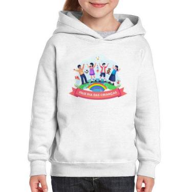 Imagem de Moletom Infantil Feliz Dia das Crianças - Foca na Moda, Branco, 10