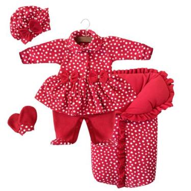 Imagem de Saida Maternidade Menina Elegancia - PEQUENO ANJO, Vermelho, RN