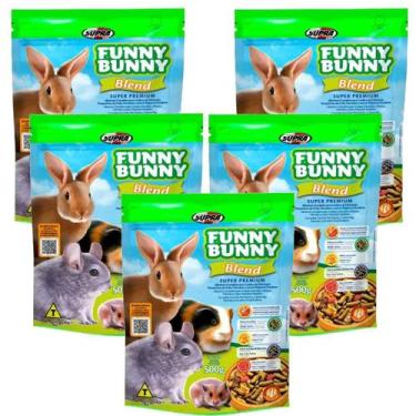 Imagem de Kit 5 Rações Coelho, Hamsters e Roedores Funny Bunny 500gr - SUPRA PET