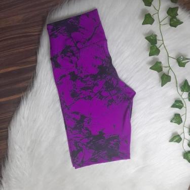 Imagem de Bermuda Marmorizada Ciclista Academia - bella fitness , Roxo, M