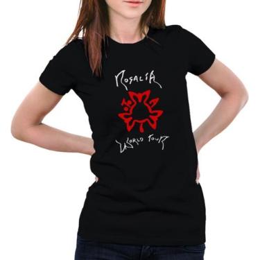 Imagem de Camiseta Feminina Baby Look Show Rosalía Motomami Word Tour Pop - SEMP