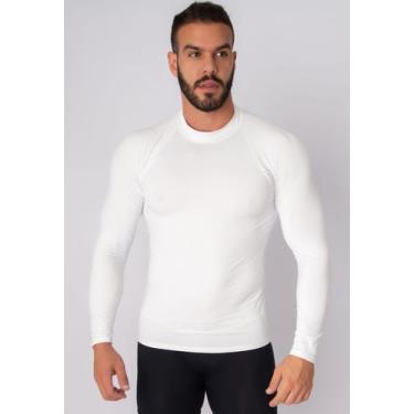 Imagem de Blusa Vekyo Poliéster Masculina  Manga Longa Proteção UV, Branco, Home