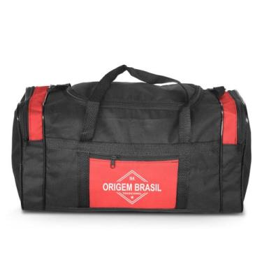 Imagem de Bolsa de Viagem e Academia Média N4 Lona Origem Brasil, Vermelho