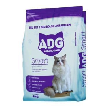 Imagem de Areia Sanitária Para Gatos 4kg Areia Para Gato Grãos Médios Smart - AD