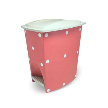 Imagem de Lixeira Plástica Cesto de lixo com Tampa e Pedal 7 Litros Colorida Dec