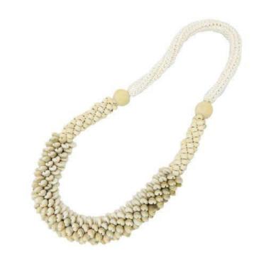 Imagem de Colar de Mesa Decorativo Luxo Bege e Branco - LUXdécor