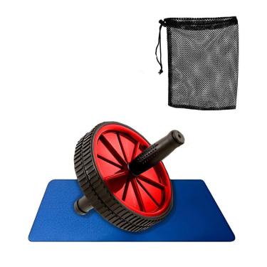 Imagem de Kit Roda Abdominal Dupla Gold Sports Action Tapete de Eva e Sacola Transporte-Unissex