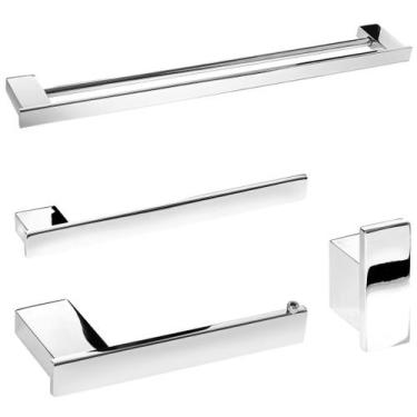 Imagem de Kit De Acessórios Para Banheiro Cromado Master Duplo 4 Peças - Cromosh