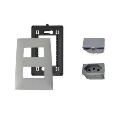 Imagem de Kit Conjunto 4x2 Tomada 20A Interruptor Simples Pial Plus+ - Legrand