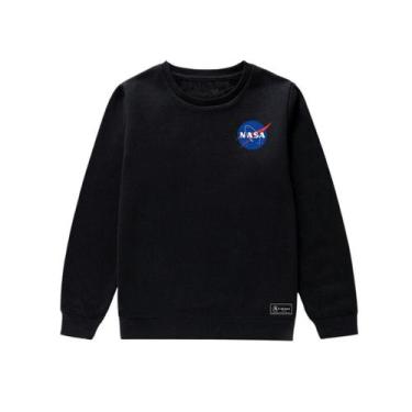 Imagem de Blusão Moletom Infantil Nasa Personalizado sem Capuz gola Redonda - Ca