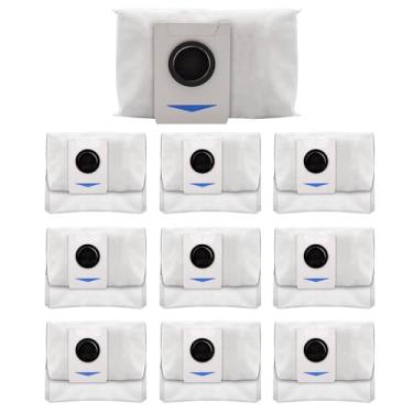 Imagem de Pacote com 10 sacos de pó para aspirador de pó compatíveis com DEEBOT X1 OMNI Turbo T10 T20 Omni T20/T20 Max/T20 Pro/X&T, acessórios para aspirador de pó robô, peças de reposição descartáveis para