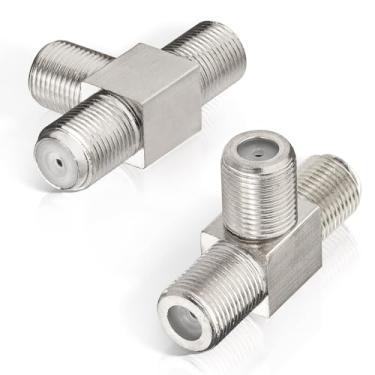 Imagem de Cabo coaxial tipo F divisor f-Type coaxial rg6 conector uhf Combiner F adaptador f-Type para cabo coaxial ângulo direito 90 graus, 3 Female Splitter