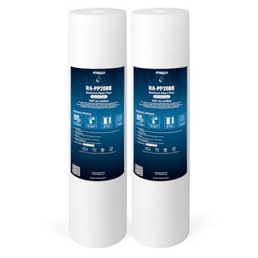 Imagem de Ronaqua Cartucho de filtro de água de substituição de sedimentos grandes de 50,8 cm x 11,4 cm, 20 mícrons, certificado NSF, para toda a casa, compatível com 155358-43, 2PP20BB1M, AP810-2, FPMB-BB5-20,