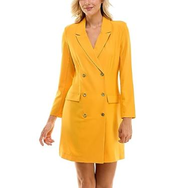 Imagem de Sharagano Vestido blazer feminino versátil stretch Sharkskin, Damasco, 38