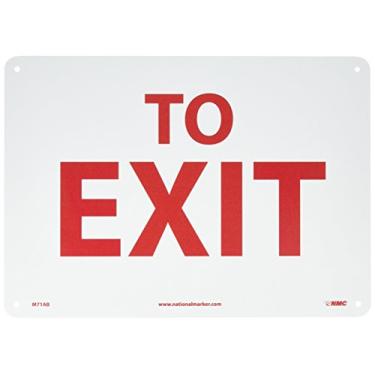 Imagem de NMC Placa de saída/entrada M71AB, Legend"to EXIT", 35,5 cm de comprimento x 25,4 cm de altura, alumínio 0,40, vermelho sobre branco