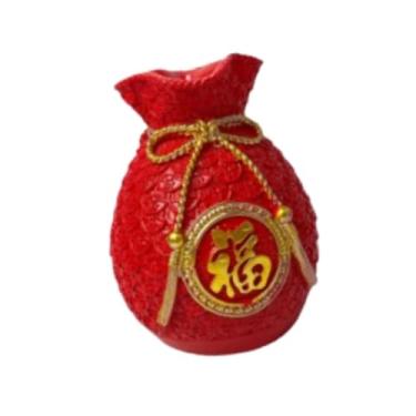 Imagem de IEUDNS Novidade Vaso de Flores Decoração para Casa Bolsa de Dinheiro Forma Estável Lindo Vaso de Plantador Enfeite de Mesa para Amigos Casamentos, Vermelho