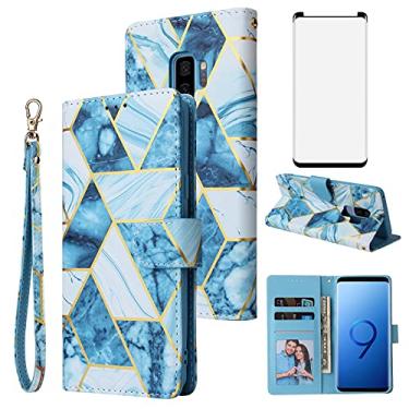 Imagem de Asuwish Capa carteira compatível com Samsung Galaxy S9 e protetor de tela de vidro temperado, capa flip de couro, suporte para cartão, acessórios de celular, capas para celular para Glaxay S 9 Edge 9S