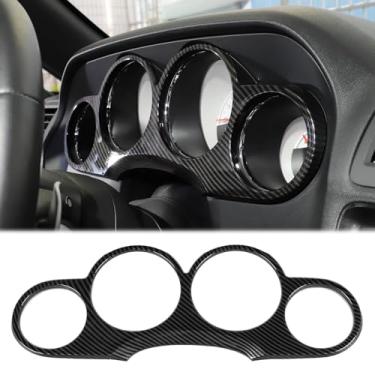 Imagem de Linskip Acabamento De Painel De Fibra De Carbono Adequado Para Dodge Challenger 2010-2014, Capa De Estrutura De Instrumento De Painel Para Acessórios Internos Dodge Challenger (Preto)