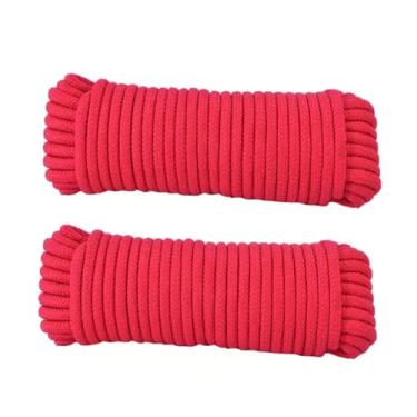 Imagem de Varal para acampamento ao ar livre, linha de secagem de roupas para uso interno, itens essenciais para uso doméstico, faça você mesmo, cordão de caminhada, vermelho, pacote com 10 m, 2