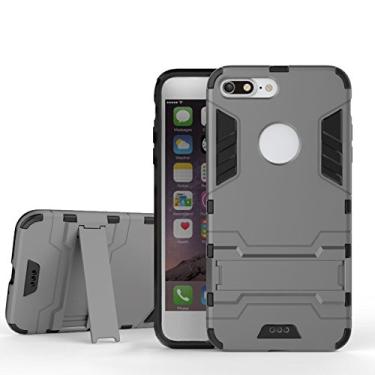 Imagem de Capa MaiJin para Apple iPhone X/iPhone Xs (5,8 polegadas) 2 em 1 à prova de choque com suporte capa protetora híbrida de camada dupla, iPhone 7 Plus / 8 Plus, Cinza