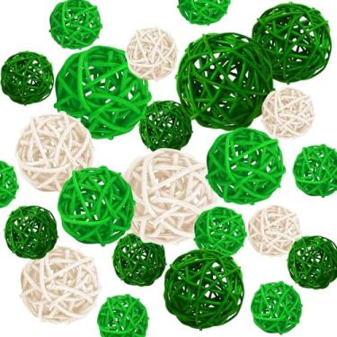 Imagem de SANNIX Pacote com 40 enchimentos de vaso de Dia de São Patrício, bolas de vime para decoração de casa, enfeites de festa, decoração de mesa de chá de bebê, decorativos, esferas, vasos, enchimentos