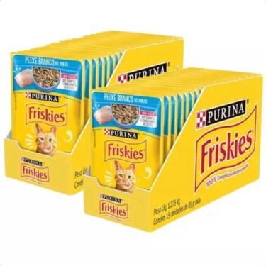 Imagem de Ração Úmida Friskies Gatos Sachê Sabor Peixe Branco 85g - 30 Sachês Fr