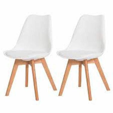 Imagem de Kit Com 2 Cadeira Leda Preta Charles Eames Wood Com Almofada - UNIVERS