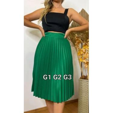 Imagem de Saia Plissada Plus Size Tendência de Verão Moda Feminina  - Nanda Fash