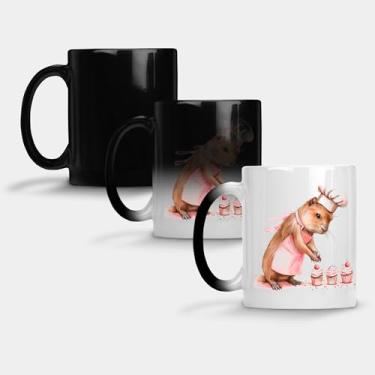 Imagem de Caneca Magica Porcelana Muda de Cor - 325ml - CAPIVARA MAMAE BOLO 3