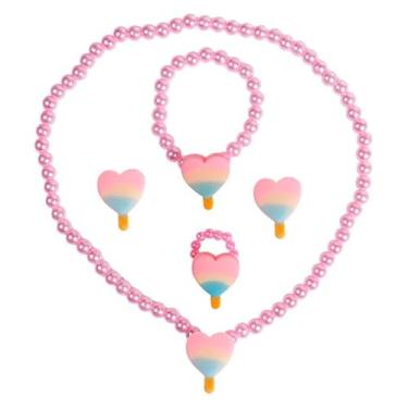Imagem de Kit Beleza Menina Com 5 Peças, Colar,Anel, Pulseira.