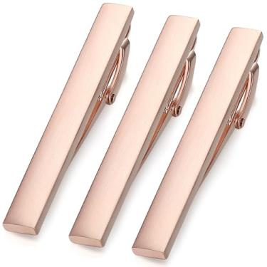 Imagem de HONEY BEAR Conjunto de 3 peças de prendedor de gravata masculino tamanho normal para presente de camisa de negócios de casamento 5,4 cm (2,12 polegadas), 5.4cm, aço inoxidável, Sem Pedra Preciosa