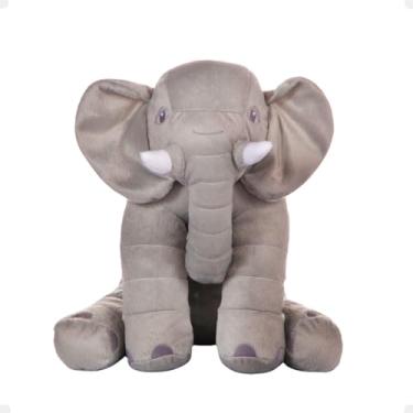 Imagem de Almofada Travesseiro Elefante Brinquedo de Pelúcia Naninha (Cinza)