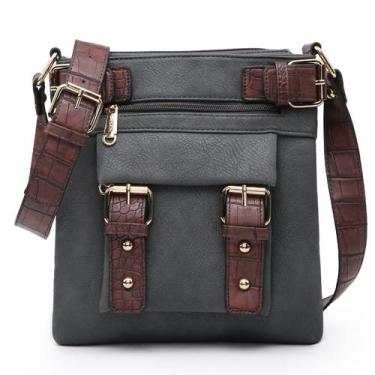 Imagem de Bolsa tiracolo Dasein Top em couro macio com cinto para mulheres
