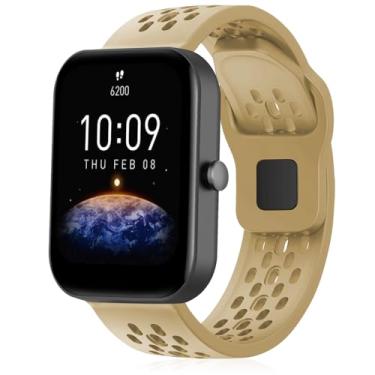 Imagem de Strisinho Pulseiras respiráveis compatíveis com Amazfit GTS/GTS 2/GTS 2 mini/GTS 2e/GTS 3/GTS 4 mini/GTS 4,20 mm pulseira esportiva macia para Amazfit Bip/Bip U/Bip U Pro/Bip 3/Bip 3 Pro, Silicone,