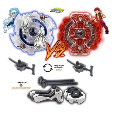 Imagem de Kit 2 Beyblade Burst + 4 Lançadores Luinor Vs Gaianon Tornado Gyro