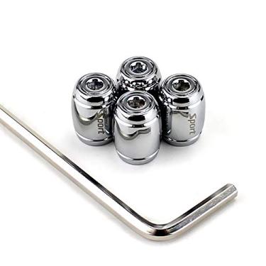 Imagem de (Conjunto de 4) Tampa de haste de válvula de pneu de alumínio anodizado para colorir, ajuste universal para captador de carro, motocicleta, carro, carro, quadriciclo, UTV, Schrader, antirroubo