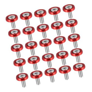Imagem de REPAIROCK Parafuso de arruela de para-choque de carro M6 x 20 mm Kit de limpeza de compartimento de motor aço inoxidável vermelho (conjunto de 25) peças de reposição automotiva
