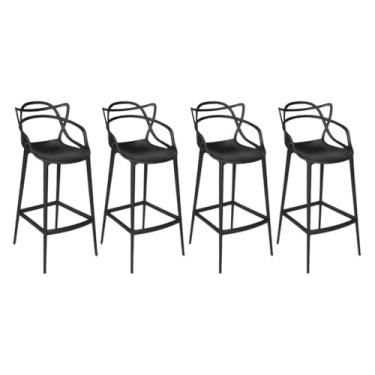 Imagem de Kit 4 Banquetas Altas Masters Allegra 76cm – Design Moderno e Confortável- 100% polipropileno- Bancada, Bar - Piscina, Praia, Condomínio