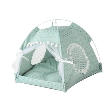 Imagem de Gralara Descanso interno de barraca de gato dobrável fácil de montar dormindo descansando tocando gatinhos laváveis ​​gatinhos de gato de gato para o verão, Multicolor B