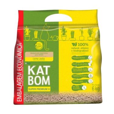 Imagem de Granulado Higiênico Kat Bom Capim Limão Para Gatos - 6Kg - FVO