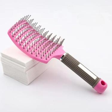 Imagem de Escova desembaraçadora de cabelo feminina pente de cabelo cacheado molhado pente de massagem de couro cabeludo de náilon pentes fofos de salão de cabeleireiro ferramentas de estilo (04)