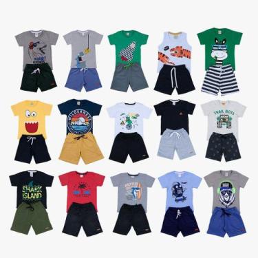 Imagem de Kit Conjunto Infantil Menino Com 2 Conjuntos Sortidos 1 ao 10 - Univer
