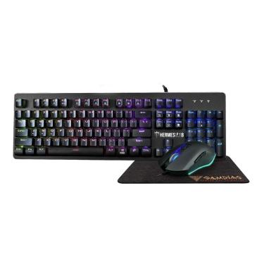 Imagem de Kit Teclado Mouse e Mousepad Gamdias - 3200dpi - RGB - Teclas Multimídia - P1B 3-IN-1 COMBO