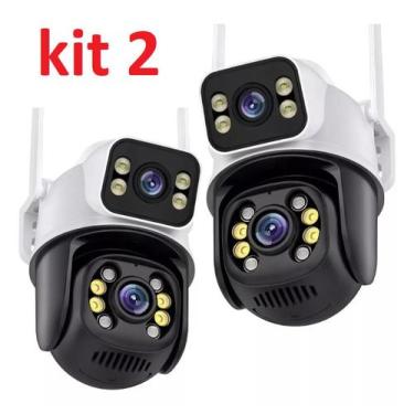 Imagem de Kit 2 Câmera de Segurança Dupla ip Wi-fi Smart Angulo Duplo A28B 3mp -