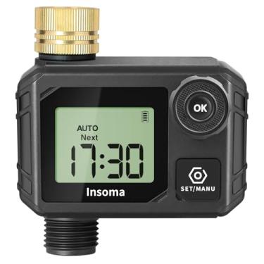 Imagem de Insoma Temporizador de água, temporizador de irrigação programável, 1 saída para irrigação de jardim, temporizador de irrigação ao ar livre para gramado, jardim T