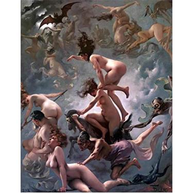 Imagem de Bruxas indo ao Sabá de Luis Ricardo Falero - 60x76 - Tela Canvas Para Quadro